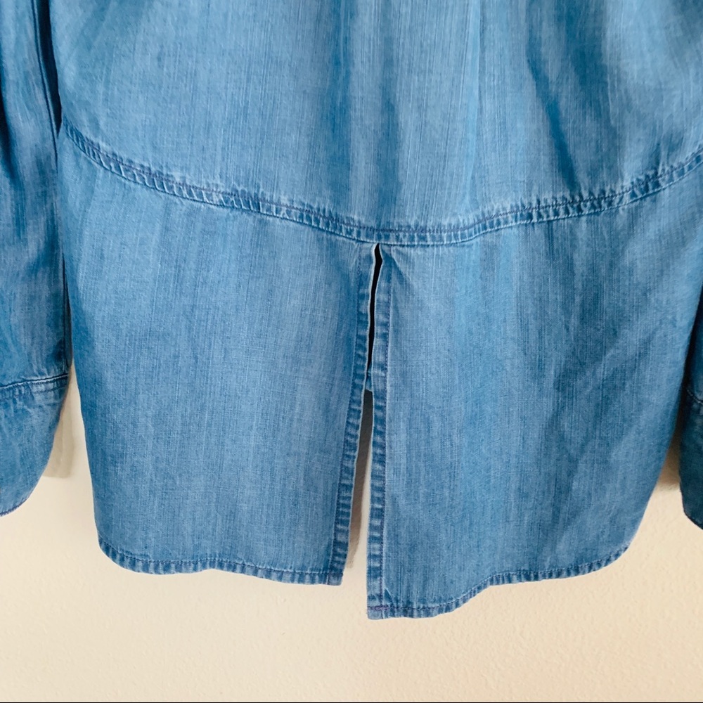 Cloth and Stone Denim Chambray Split Back Top - Picture 6 of 6